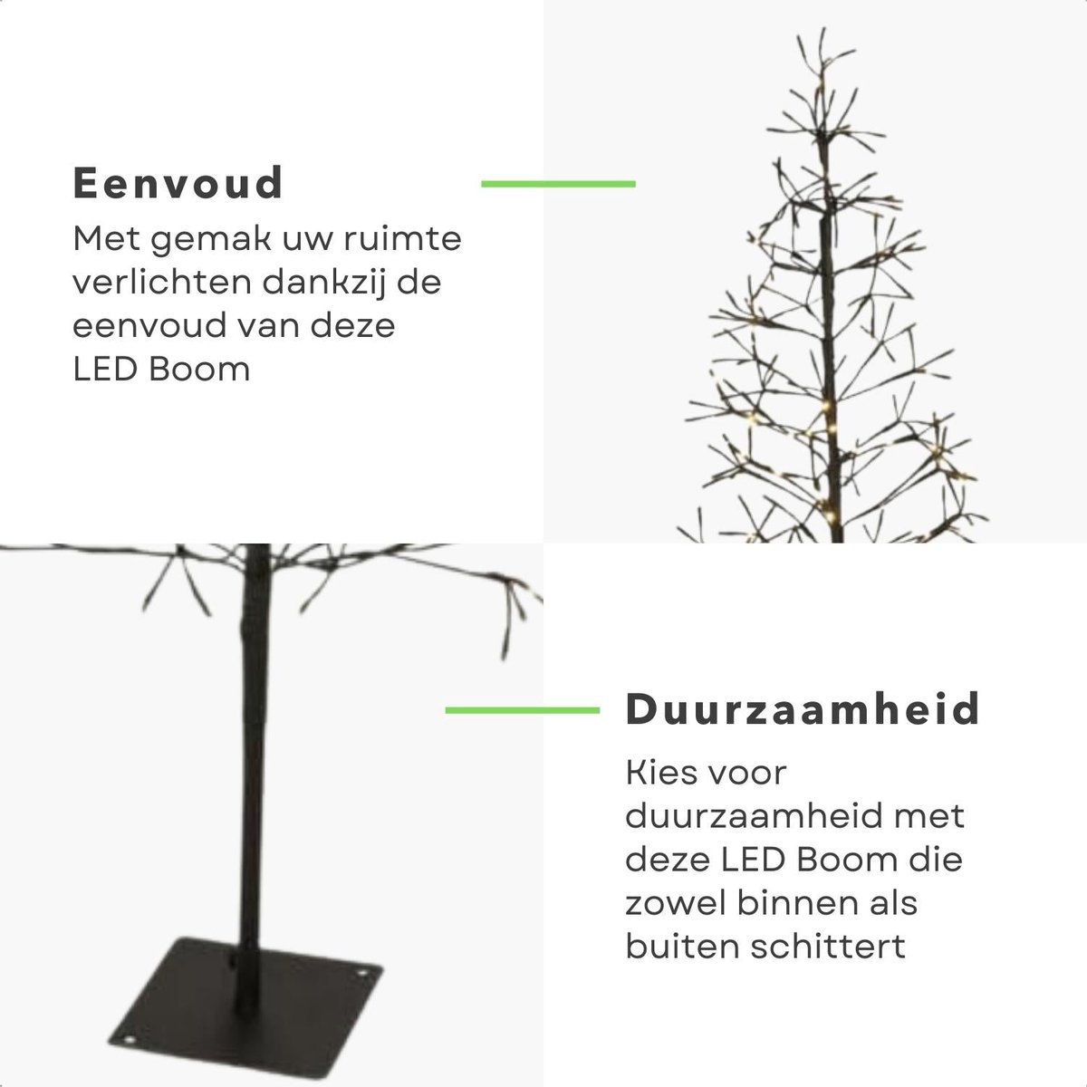 Sfeervolle Lichtboom - Kerstboom - 120 Cm - 160 Warm Witte LED's - Sfeerverlichting - Kerstverlichting - Kerstlampjes - Takken met Verlichting - Voor Binnen en Buiten - Met Metalen Standaard - 500 cm Aansluitsnoer - Kerstversiering – foto 5