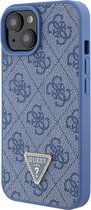Guess iPhone 15 hardcase 4G Triangle Blauw – Back Cover