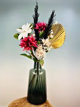 Zijden bloemen boeket “Midnight Magic” | 85 cm | Inclusief vaas | Prachtige gedetailleerde bloemen | Jarenlang mooi