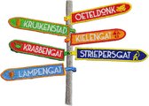 Wegwijzer - Oeteldonk - Kruikenstad - Kielengat - Krabbengat - Striepersgat - Lampengat - Opstrijk Embleem / Patch - Carnaval - Carnavals Emblemen