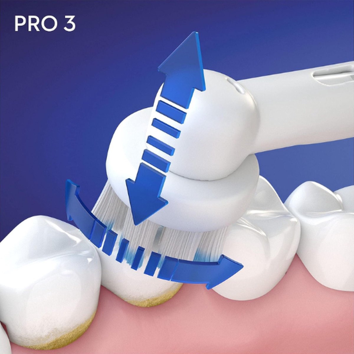 Afbeelding 2 van Oral-B PRO 3 3000 Black Sensitive Clean + 1 extra opzetborstel