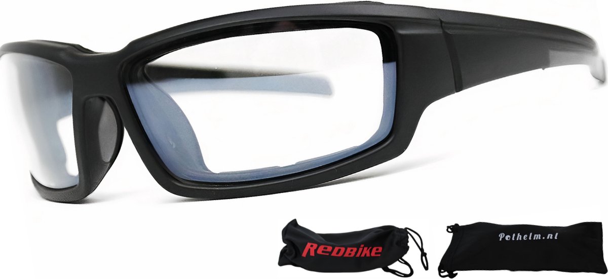 Redbike Milwaukee Motorbril - Helder Glas | Motorbril Heren - Motorhelm Zonnebril - Motor Zonnebrillen Heren - Zwart - Redbike