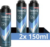 Bol.com Rexona Men Advanced Protection Anti-Transpirant Deodorant Spray - Cobalt Dry - met MotionSense Technologie - 2 x 150 ml aanbieding