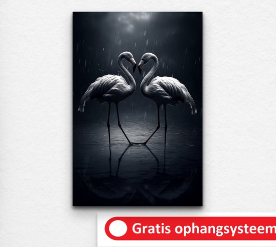 Dierenhoofd kinderkamer - zwart wit dibond schilderij - Dieren dibond schilderij - dibond Schilderij zwart wit - Dierenhoofd - Zwart wit dier - 80 x 120 cm 6mm