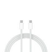 ShieldCase USB-C naar USB-C kabel geschikt voor Apple iPhone 15 Series - Samsung Oplaadkabel geschikt voor snellader & Datasynchronisatie - 2 Meter USB-C oplaadkabel - Stevig gevlochten nylon materiaal (wit)