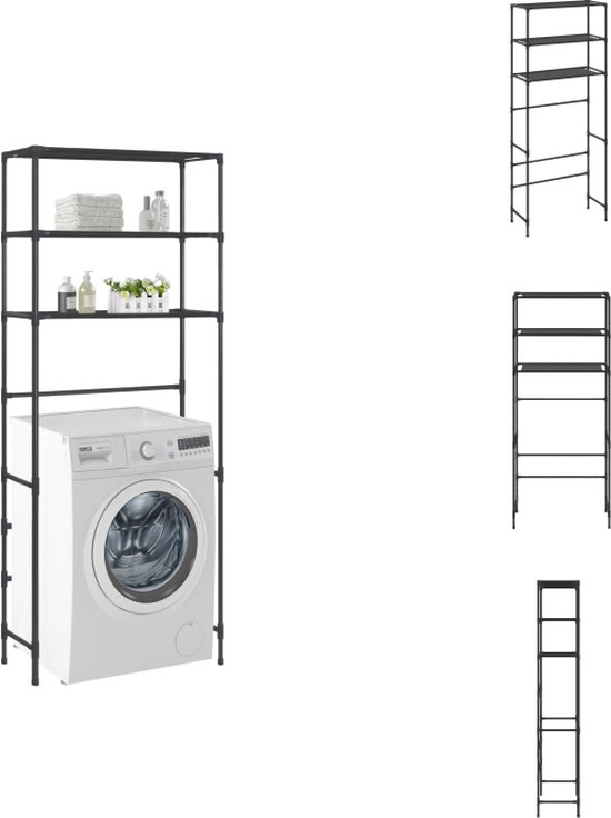 Vidaxl support de rangement 2 niveaux sur la machine à laver noir
