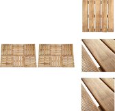 vidaXL Terrastegels - Houten - 12-delige set - 50 x 50 x 3.2 cm - Bruin geïmpregneerd grenenhout - Vloer