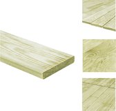 vidaXL Houten terrasplank - 100x12x2.05 cm - grenenhout - groen geïmpregneerd - Vloer