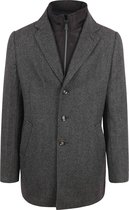 Suitable - Job Coat Wol Herringbone Grijs - Heren - Maat 48 - Slim-fit
