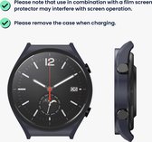 kwmobile 2x cover geschikt voor Xiaomi Watch S1 - Fitnesstracker cover van gehard glas en kunststof frame set zwart / donkerblauw