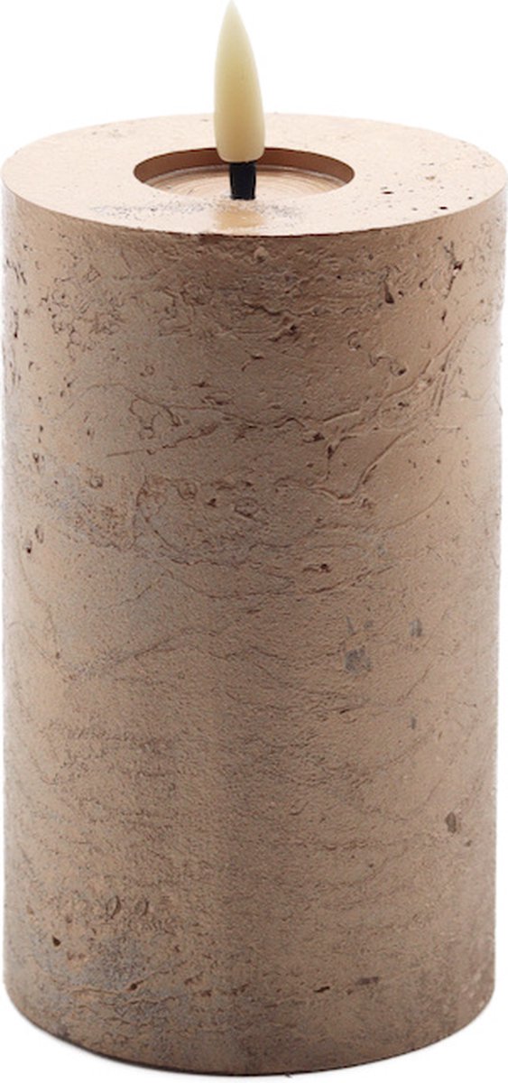 Mansion atmosphere led kaars metallic champagne 12,5x7,5cm