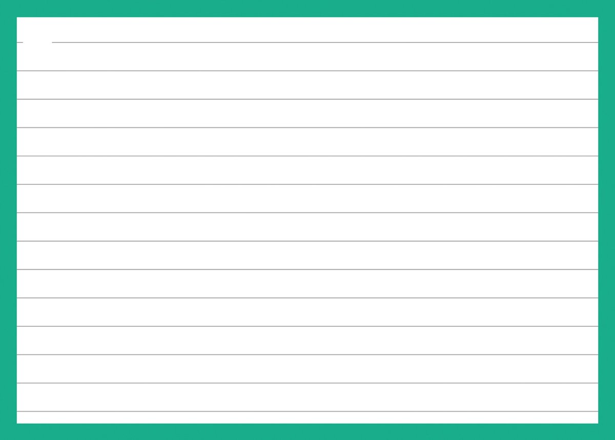 SOHO Flashcards – Flashcards met perforatie – Systeemkaarten – Flashcard met ring – Gelinieerd – 50 stuks – A6 – Groen
