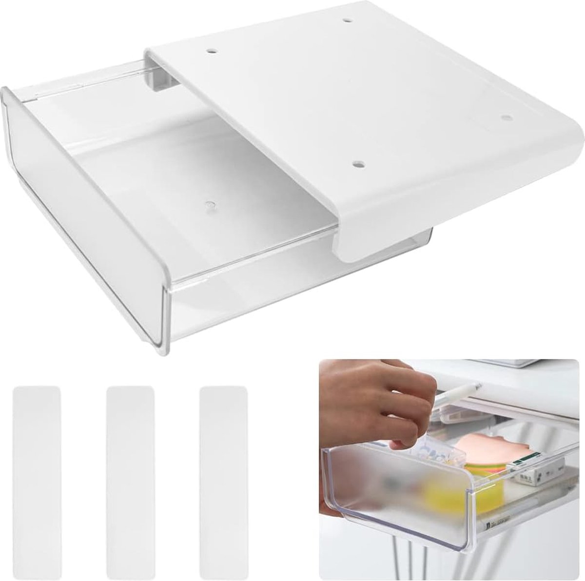 Lade onder bureau zelfklevende opbergdozen onderbouw lade onder bureau lade organizer desktop organizer ladevak voor kaptafel thuis kantoor school