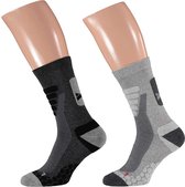 Xtreme Sockswear Wandelsokken - 2 paar wandel sokken - Multi Grey - Maat 35/38