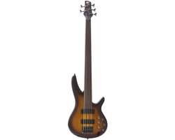 Ibanez SRF705 Portamento Brown Burst Flat Fretless fretloze basgitaar