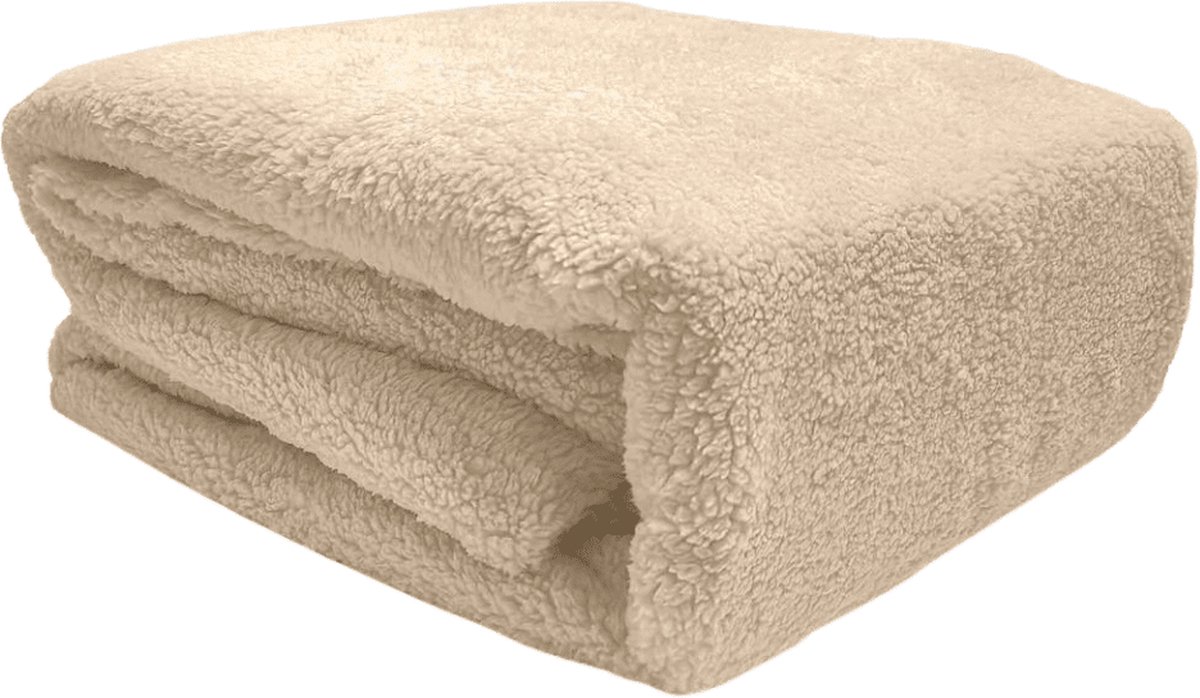 Sleeps Zachte Teddy Fleece Hoeslaken Taupe - 180 x 200 cm - Heerlijk Zacht