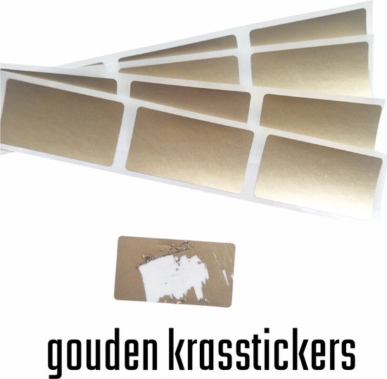 10 Autocollants à Gratter Dorés 60x25 Mm - Scratch Tickets DIY Pour Cartes, Invitations, Cadeaux - Lot Surprise Créatif