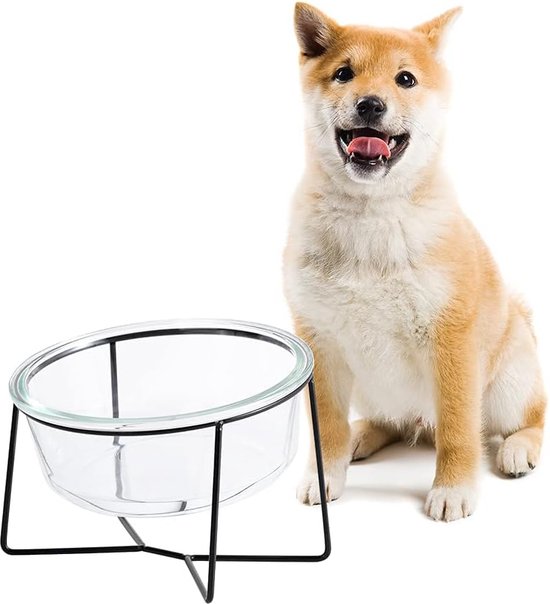 Yuhtech In hoogte verstelbare hondenbak voor grote honden, 2 antislip