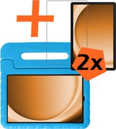 Hoesje - Geschikt voor Samsung Galaxy Tab A9 Plus - Met 2x Screenprotector - Kinderhoes Shockproof Bumper - Kidsproof Case - Tablet Hoes - Kinder Hoes Cover - Blauw