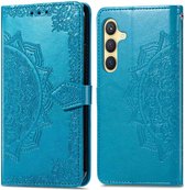 iMoshion Hoesje Geschikt voor Samsung Galaxy S24 Hoesje Met Pasjeshouder - iMoshion Mandala Bookcase - Turquoise