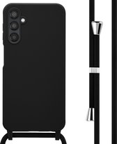 iMoshion Hoesje Geschikt voor Samsung Galaxy A25 Hoesje Met Koord - iMoshion Siliconen hoesje met koord - Zwart