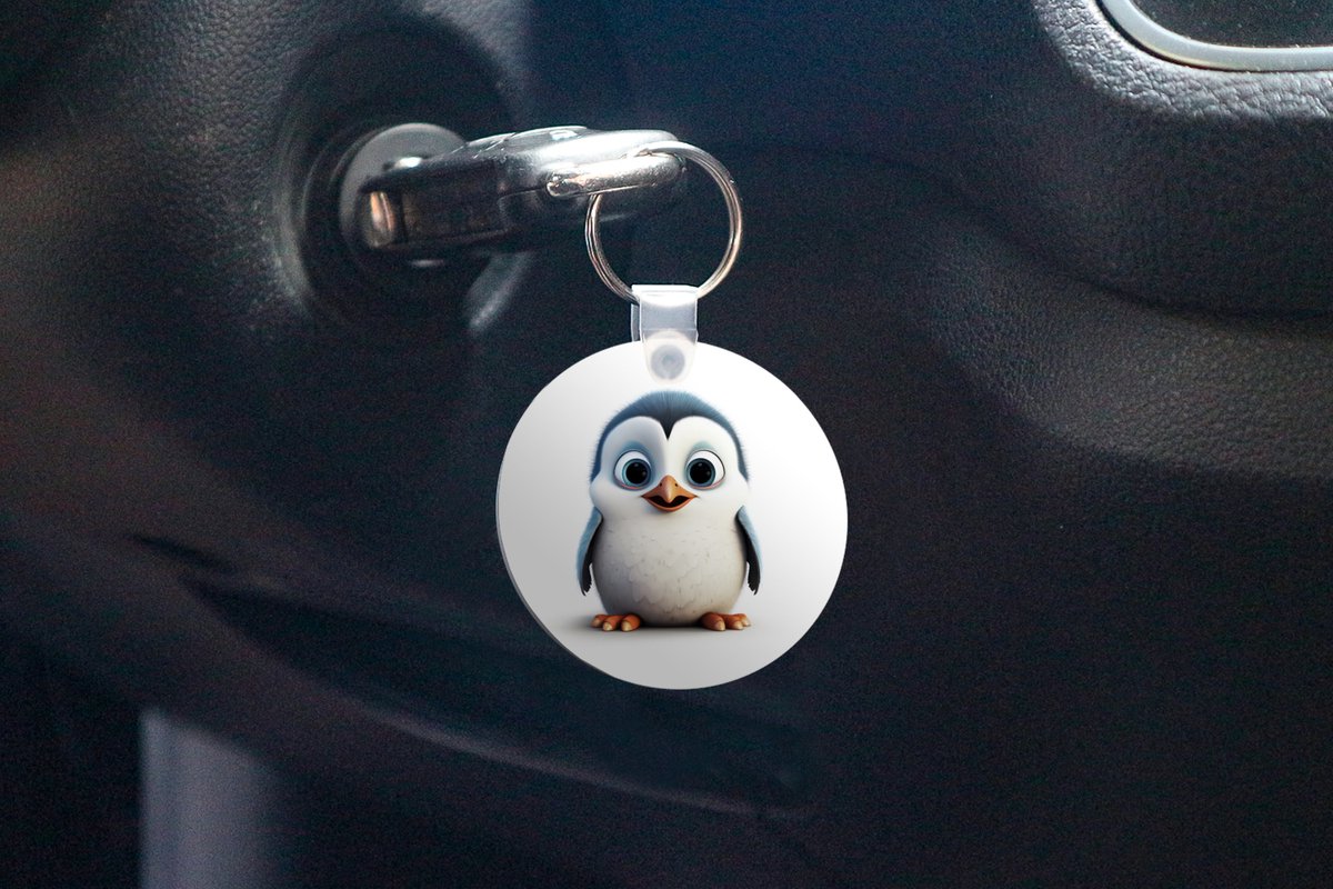Sleutelhanger - Pinguïn - Dier - Hoed - Zwart - Uitdeelcadeautjes