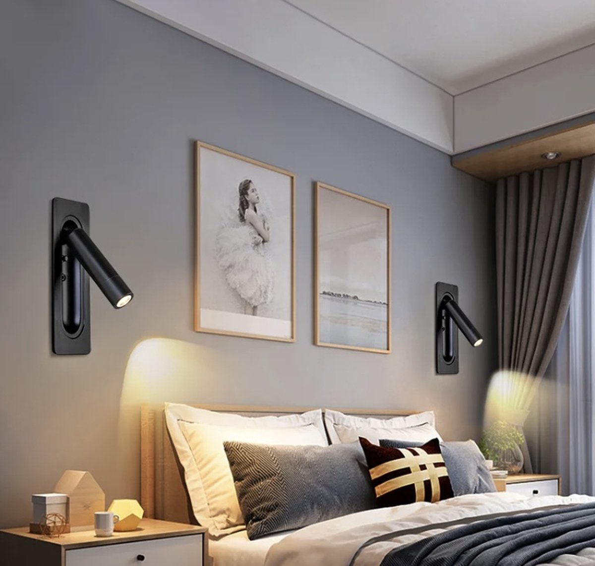 Wandlamp voor badkamer Lizzy met verstelbare kleppen - antraciet