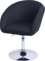 Eetkamerstoel MCW-F19, keukenstoel draaistoel loungestoel, in hoogte verstelbaar ~ stof/textiel antraciet