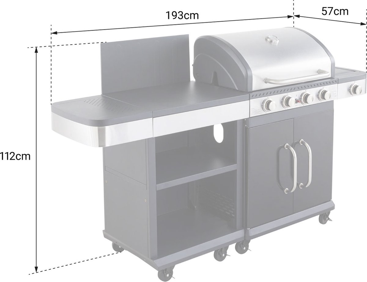 Housse De Protection Cook'in Garden Pour Cuisine Extérieure Fidgi + Desserte + évier - Protection Contre Intempéries
