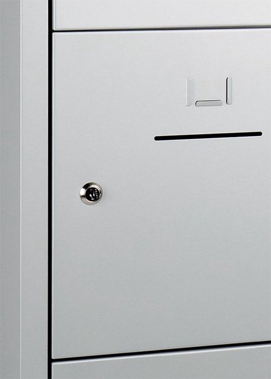 ABC Kantoormeubelen lockerkast shc met 10 deuren voorzien van brievensleuf in aluminium met cilinderslot