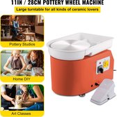 ShopbijStef - Aardwerk Wiel Machine - Aardwerk - Sculpting Tools - Handmatige Controle Elektrische Machine - Klei Machine - Oranje