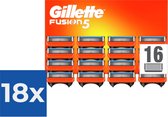 Lames de rasoir Gillette Fusion5 - 16 Lames de recharge de recharge - Emballage boîte aux lettres - Pack économique 18 pièces