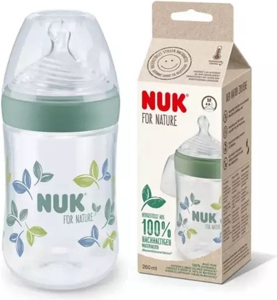  - NUK for Nature | Babyfles | maat M | 260 ml | groen 260 ml