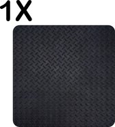 BWK Luxe Placemat - Zwarte Traanplaat - Metalen Textuur - Set van 1 Placemats - 40x40 cm - 2 mm dik Vinyl - Anti Slip - Afneembaar