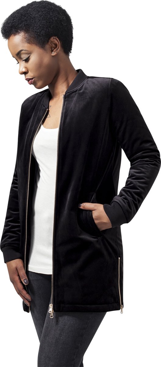 Urban Classics Long Velvet Jacket XS Zwart