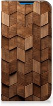 Book Wallet Case Geschikt voor iPhone 14 Pro Wooden Cubes
