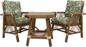 ROSE CONVERSATION SET Table basse + 2 chaises, intérieur/extérieur, 40x40cm - Palmier