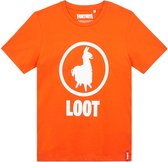 Fortnite T-shirt met korte mouw - oranje - Maat 176