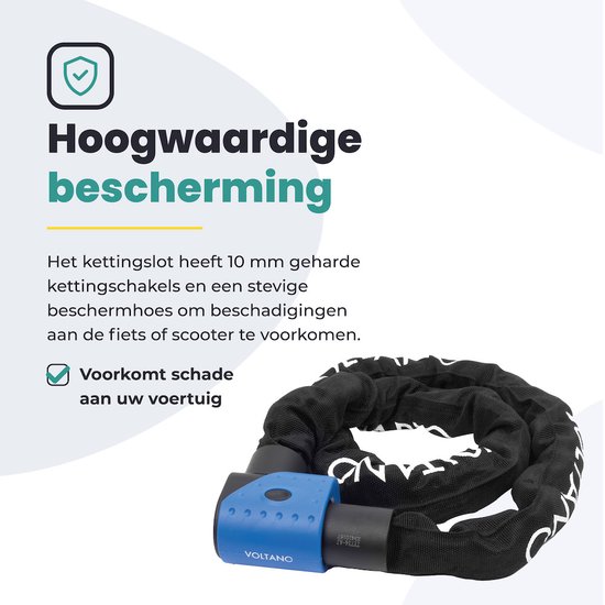 Voltano ART3 Kettingslot - Zwart - 120 CM - ART 3 Slot - Goedgekeurd Voor De Fiets en Scooter Verzekering - Scooterslot / Brommerslot van Voltano — afbeelding 5
