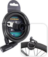 Câble antivol blindé Voltano - 120 cm - Zwart - ⌀10 mm d'épaisseur - Antivol pour vélo - Support de support gratuit