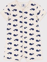 Petit Bateau Combinaison courte en coton imprimé baleine pour bébé Combishort Garçons - Blauw - Taille 86