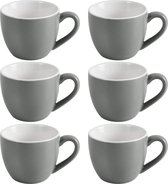 Mini tasse à expresso, 90 ml, petites tasses à café, demitasse pour thé expresso, 6 pièces, gris foncé