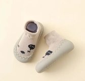 Anti-slip babyschoentjes - Soksloffen - Eerste loopschoentjes van Baby-Slofje - Beige maat 20
