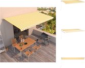 vidaXL Auvent d'extérieur - Extensible - 600 x 350 cm - Jaune et Blanc - Protection solaire pour fenêtre