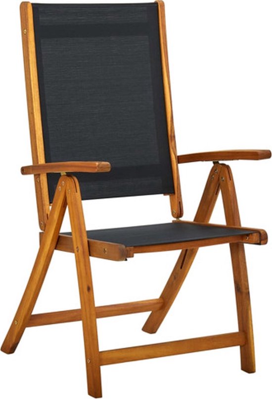 vidaXL Tuinstoelenset - Acaciahout - Blauw Kussen - 59x59x87cm - 4 Stoelen