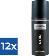 Amando Noir Deodorant Spray 150 ml - Voordeelverpakking 12 stuks