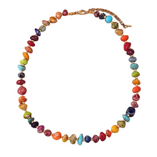 Sparkolia | Collier Natuursteen Multicolore | arc en ciel | Jaspe