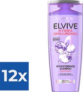 L’Oréal Paris Elvive Shampoo Hydra Hyaluronic Hydraterend - 250 ml - Voordeelverpakking 12 stuks