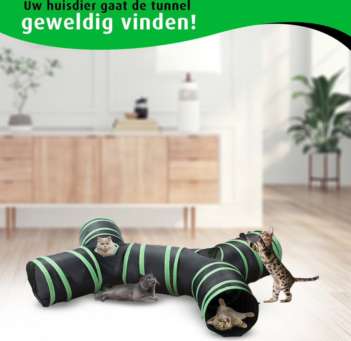 Kattentunnel - Bot - Konijnentunnel - Speeltunnel - Kattenspeelgoed - Kattenspeeltjes - Kruiptunnel — afbeelding 6