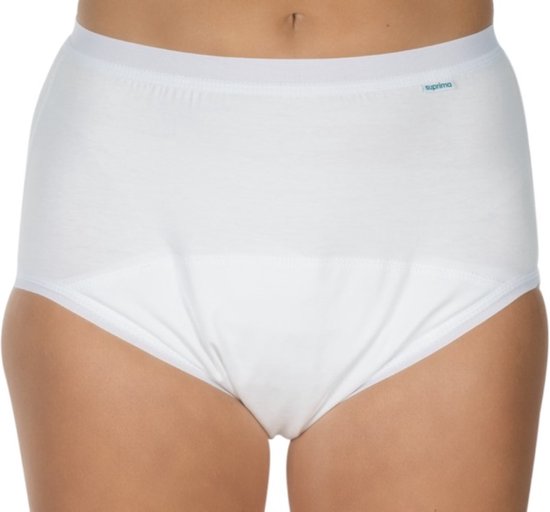 Suprima 1245 Incontinentiebroekje, slip, katoen, PU KRUIS, UNISEX, wit (58) (heupomtrek 142 cm)